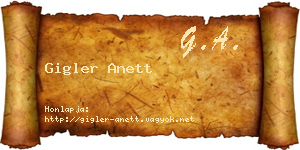 Gigler Anett névjegykártya